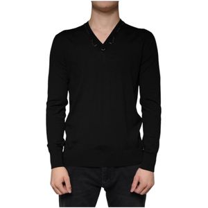 Dolce & Gabbana, Heren, Truien, Zwart, Maat: 2XS Wol,