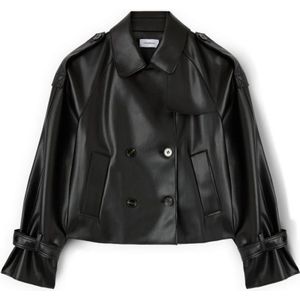 Motivi, Dames, Jassen, Zwart, Maat: XS Leer,