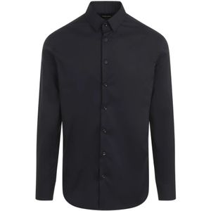 Giorgio Armani, Heren, Overhemden, Blauw, Maat: L Katoen,