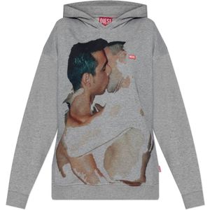 Diesel, unisex, Sweatshirts & Hoodies, Grijs, Maat: L