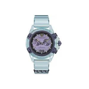 Versace Sport Chrono Horloge Lichtblauw Transparant , Multicolor , unisex , Maat: ONE Size