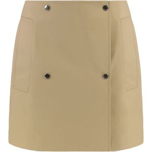 Burberry, Dames, Rokken, Beige, Maat: XS Gabardine,