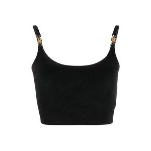 Versace Mouwloze tops , Black , Dames , Maat: S