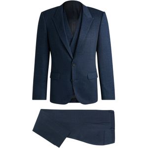 Hugo, Heren, Pakken, Blauw, Maat: S Wol,