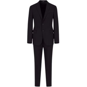 Emporio Armani, Heren, Pakken, Blauw, Maat: 5XL Wol,