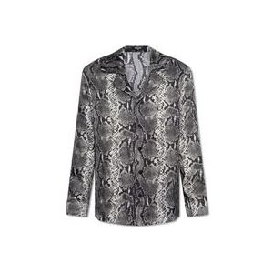 Balmain Zijden shirt , Gray , Heren , Maat: S