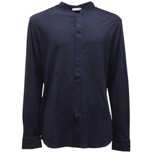 Paolo Pecora, Heren, Overhemden, Blauw, Maat: M Jersey,