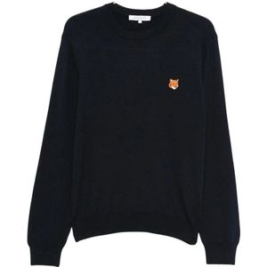 Maison Kitsuné, Heren, Truien, Zwart, Maat: S Wol,