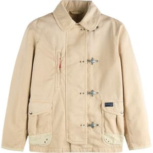Fay, Heren, Jassen, Beige, Maat: S Katoen,