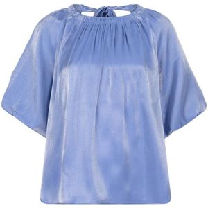 Dante 6 Simo Shimmer Back Detail Top , Blue , Dames , Maat: L