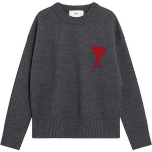 Ami Paris, Heren, Truien, Grijs, Maat: 2XL Wol,