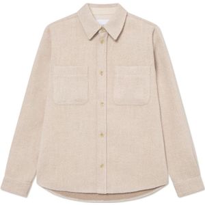 Les Deux, Heren, Overhemden, Beige, Maat: XL Wol,