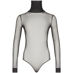 Maison Margiela, Dames, Tops, Zwart, Maat: S Poliester,