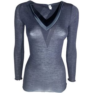 Lisanza, Dames, Truien, Blauw, Maat: XL Zijde,