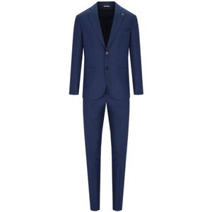 Manuel Ritz, Heren, Pakken, Blauw, Maat: S Viscose,