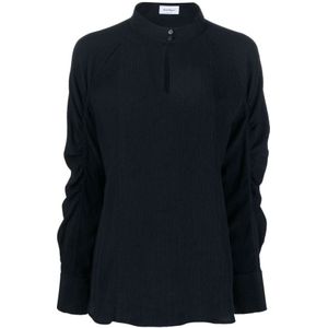 Ferragamo, Dames, Blouses & Shirts, Blauw, Maat: XS Zijde,