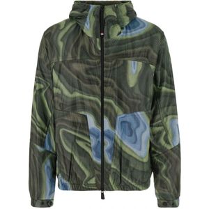 Moncler, Heren, Jassen, Veelkleurig, Maat: L Poliester,