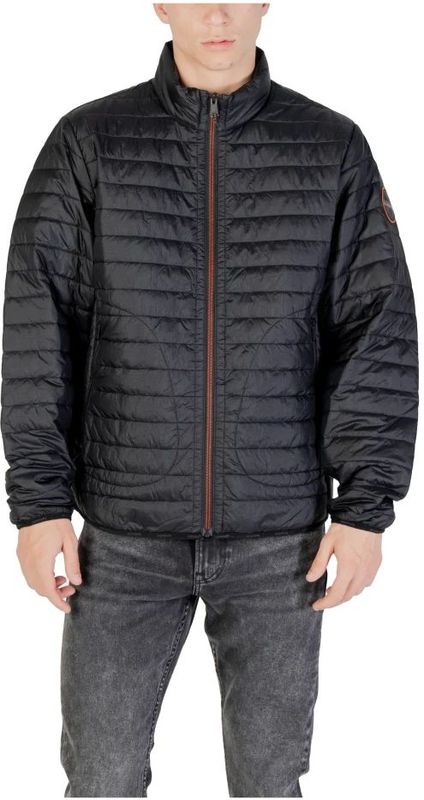 Napapijrivoor mannen. NP0A4ICT Amiata kort jack zwart (S), Casual, Gerecycled polyester, Duurzaam