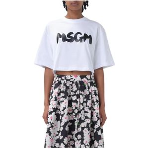 Msgm, Dames, Tops, Wit, Maat: L Katoen,