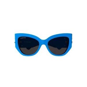 Balenciaga Blauwe zonnebril, veelzijdig en stijlvol , Blue , Dames , Maat: 55 MM