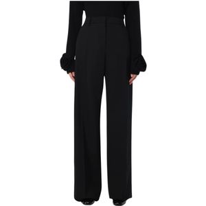 Valentino, Dames, Broeken, Zwart, Maat: M Wol,