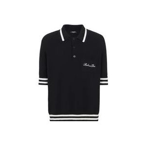 Balmain Handtekening polo shirt , Black , Heren , Maat: L