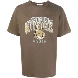 Maison Kitsuné, Heren, Tops, Groen, Maat: M Katoen,