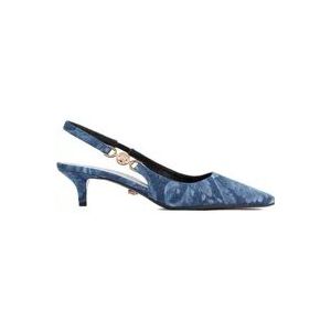 Versace Barocco Denim Slingback Pumps , Blue , Dames , Maat: 36 EU