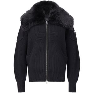 Moose Knuckles, Dames, Jassen, Zwart, Maat: XS Wol,