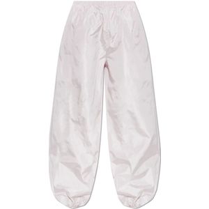 Alaïa, Dames, Broeken, Roze, Maat: 2XS Zijde,