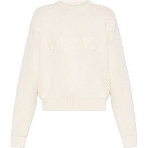 Versace, Dames, Truien, Beige, Maat: S