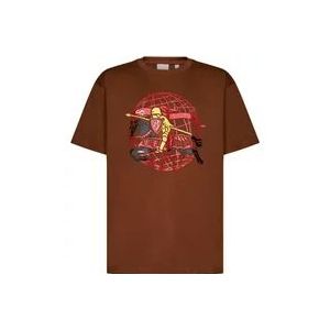 Burberry Bruine Equestrian Knight Grafische T-shirt of Polo , Brown , Heren , Maat: S