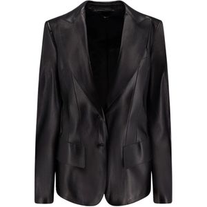 Tom Ford, Dames, Jassen, Zwart, Maat: XS Leer,