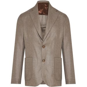 Barba, Heren, Jassen, Beige, Maat: L Wol,