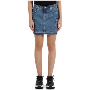 Guess, Dames, Rokken, Blauw, Maat: W32 Denim,