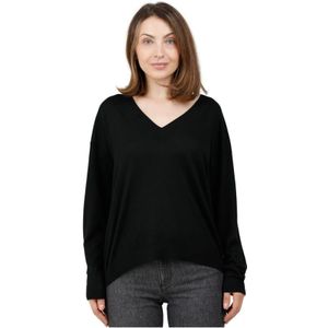 Alpha Studio, Dames, Truien, Zwart, Maat: M Zijde,