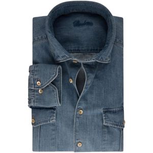 Stenströms, Heren, Overhemden, Blauw, Maat: 2XL Denim,