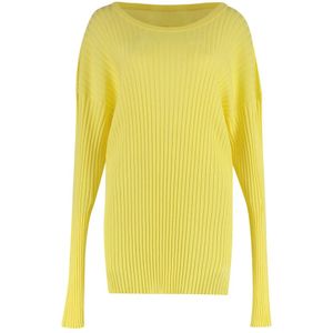 MM6 Maison Margiela, Dames, Truien, Geel, Maat: M Viscose,