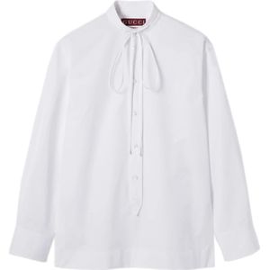 Gucci, Dames, Blouses & Shirts, Wit, Maat: L Katoen,
