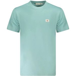 Calvin Klein - T-shirt - Lichtblauw - Katoenmix - Ronde Hals