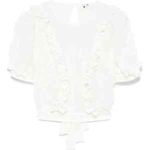 Elisabetta Franchi, Dames, Blouses & Shirts, Wit, Maat: M