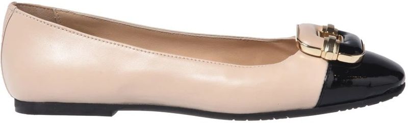 Baldinini - Ballerina - Nude/Zwart - Leer - Color-Blocking