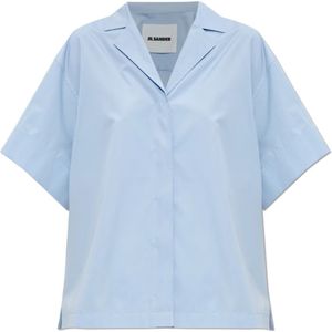 Jil Sander, Dames, Blouses & Shirts, Blauw, Maat: XS Katoen,