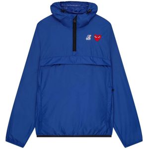 Comme des Garçons Play, Heren, Jassen, Blauw, Maat: 2XL Nylon,