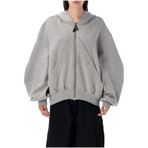 The Attico, Dames, Sweatshirts & Hoodies, Grijs, Maat: 2XS Katoen,