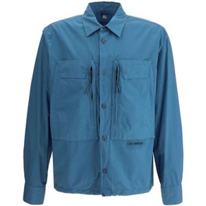C.p. Company, Heren, Overhemden, Blauw, Maat: L Katoen,