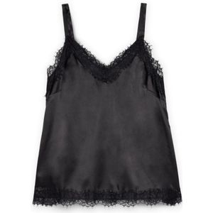 Fiorella Rubino, Dames, Tops, Zwart, Maat: XL Satijn,