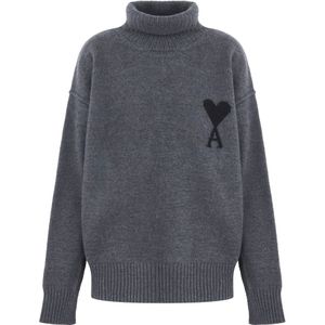 Ami Paris, Dames, Truien, Grijs, Maat: M Wol,