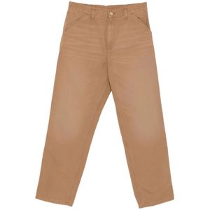 Carhartt Wip, Heren, Broeken, Bruin, Maat: W33 Katoen,