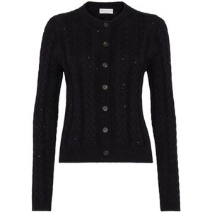 Brunello Cucinelli, Dames, Truien, Zwart, Maat: XL